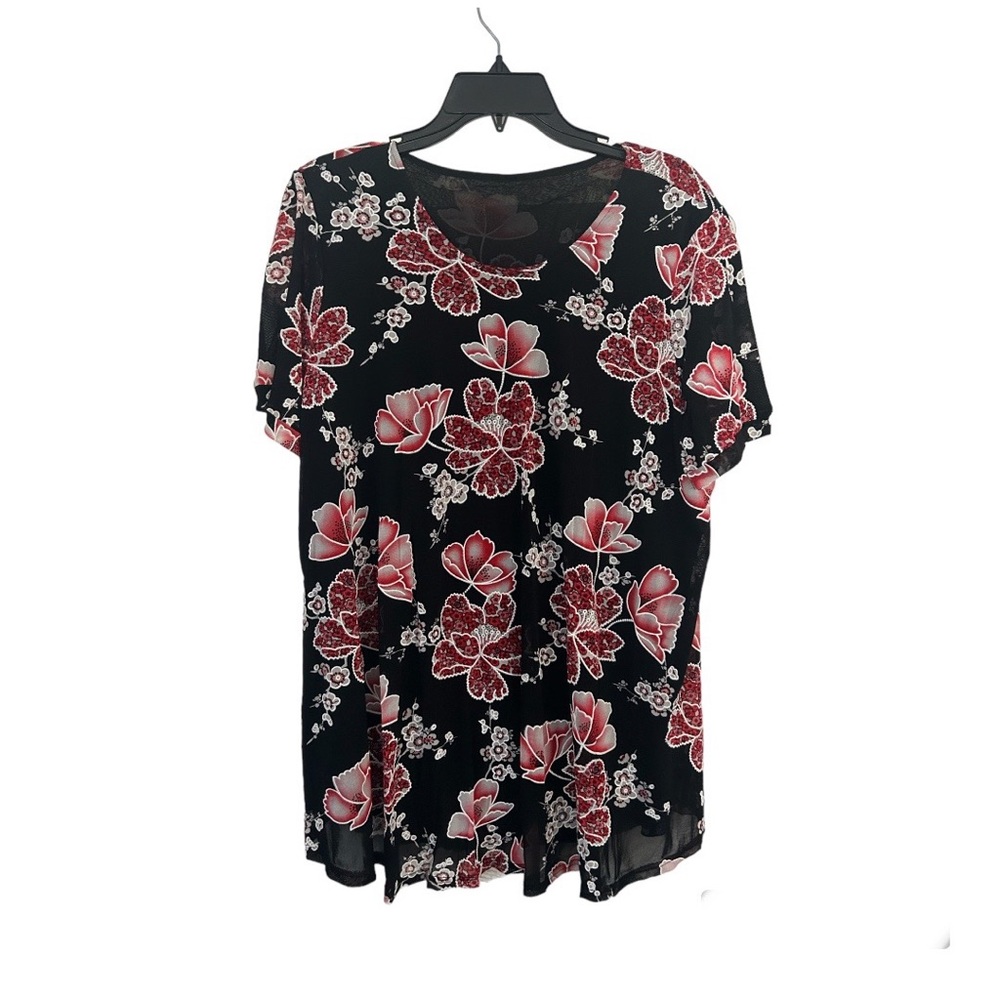 Women’s Black Floral Top Size 2X